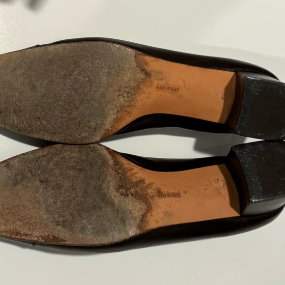 Salvatore Ferragamo Dark Brown Leather Low Heel with Gold - Picture 4 of 4